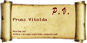 Prusz Vitolda névjegykártya